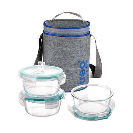 Treo Borosilicate Glass Round Lunch Box